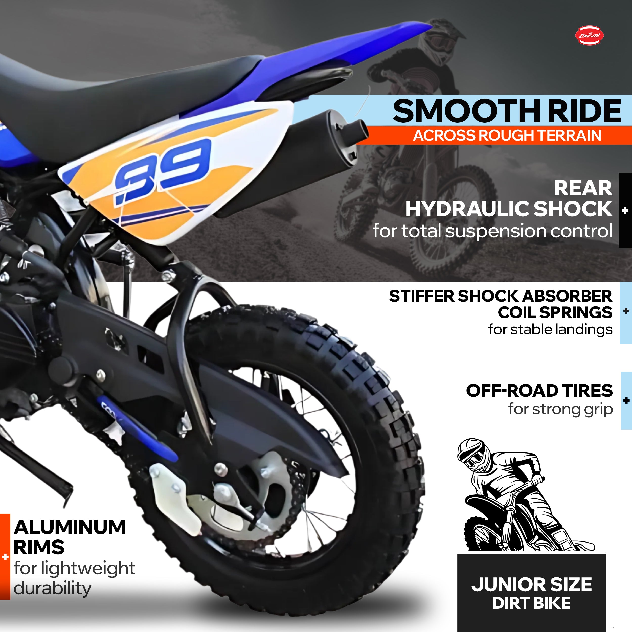 70cc Gas 3 Speed Dirt Bike, Semi Automatic Motocicleta - Coolster QG-210