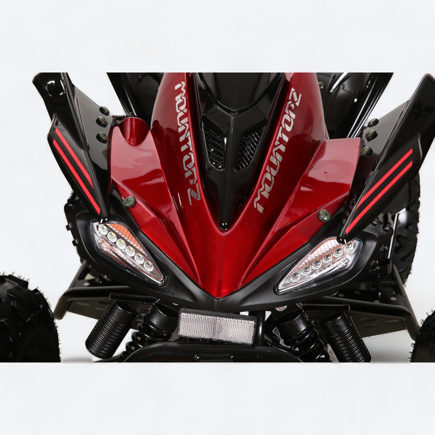 Red and black Coolster 3125CX-2 125cc ATV sporty body shell and headlights - ready to tackle all terrains.