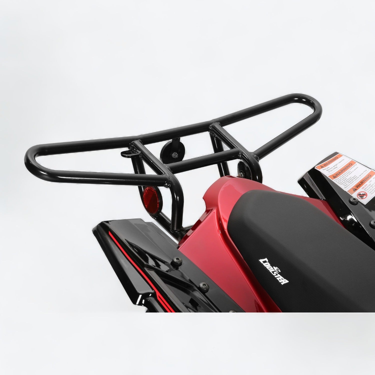 Red and black Coolster ATV-3125CX2 durable metal rear cargo rack