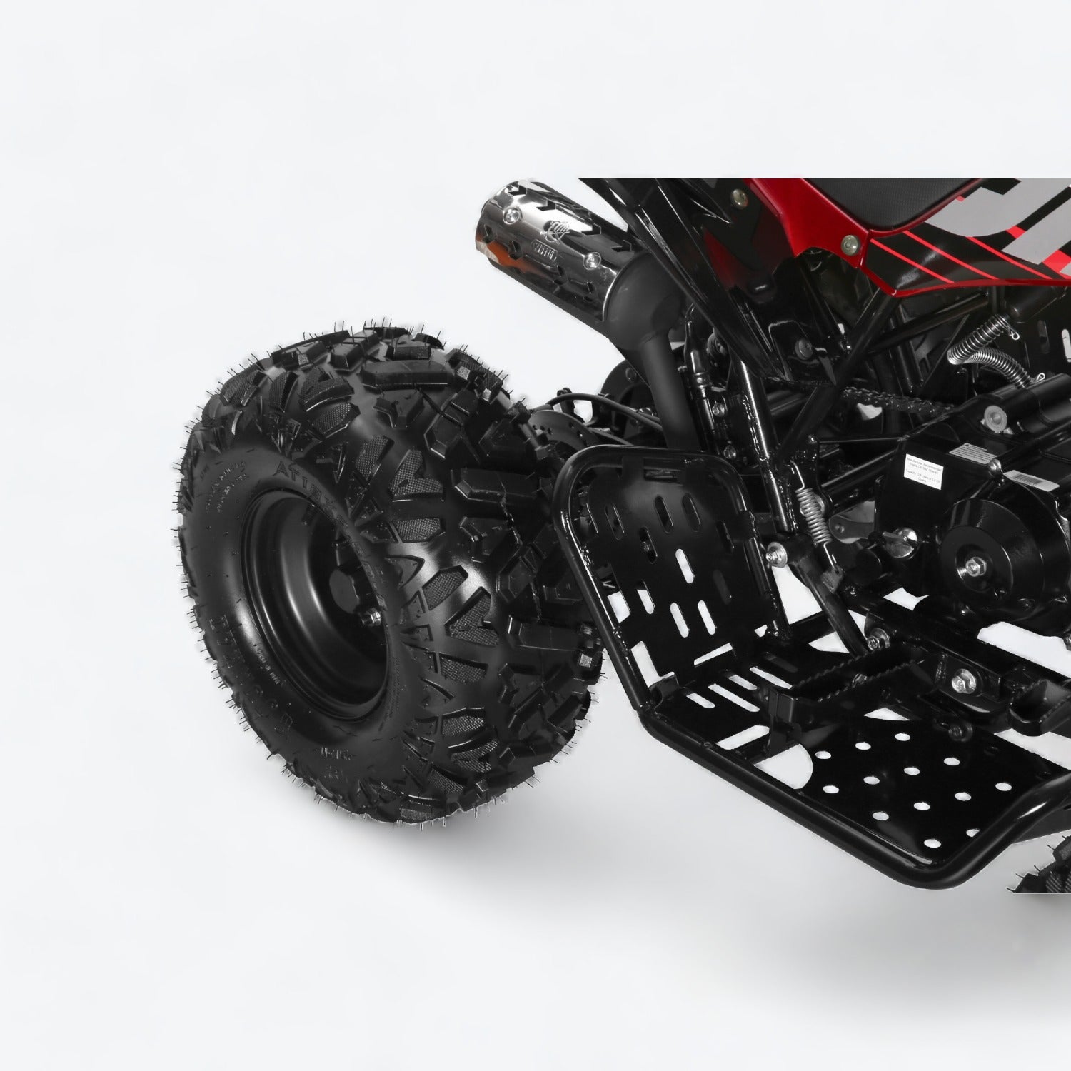 Coolster ATV-3125CX-2 125cc quad with dependable off-roading wheels, metal foot environment reliably built for stability and durability in all terrains.