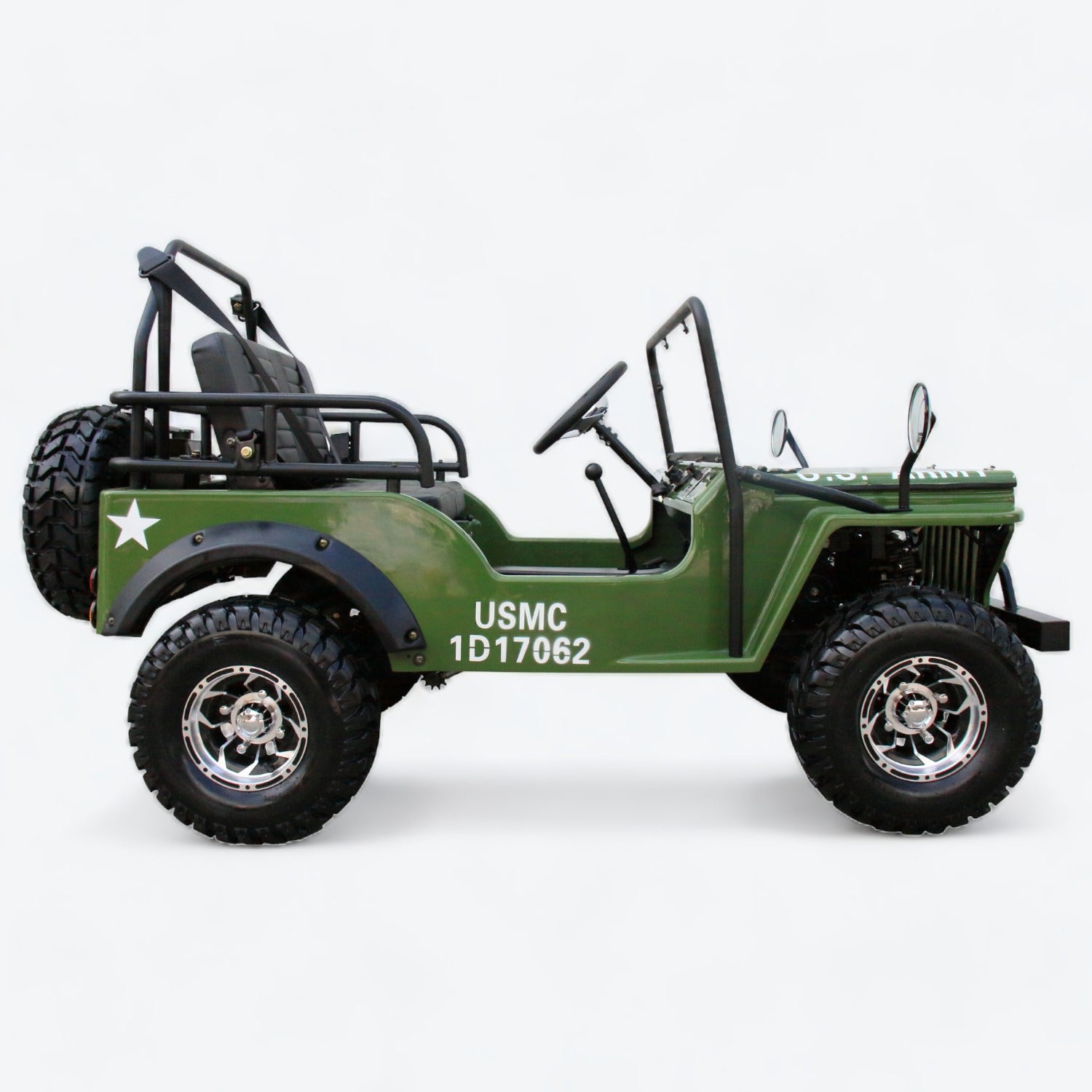 Mini Willys Jeep with adjustable seat belts for kids and teen