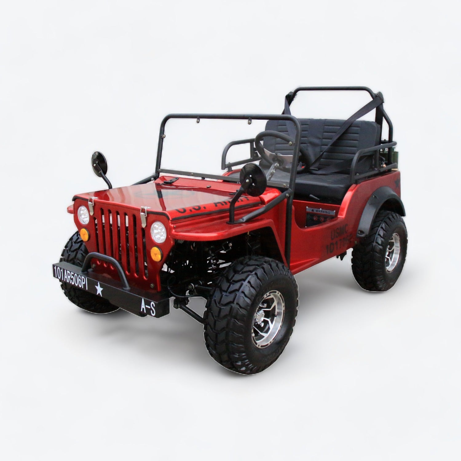 Side profile of the GK-6125A Mini Jeep with hydraulic brakes