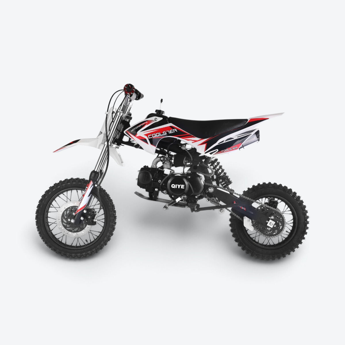Coolster 125cc XR-125 Semi-Automatic Dirt Bike Black Red Left View