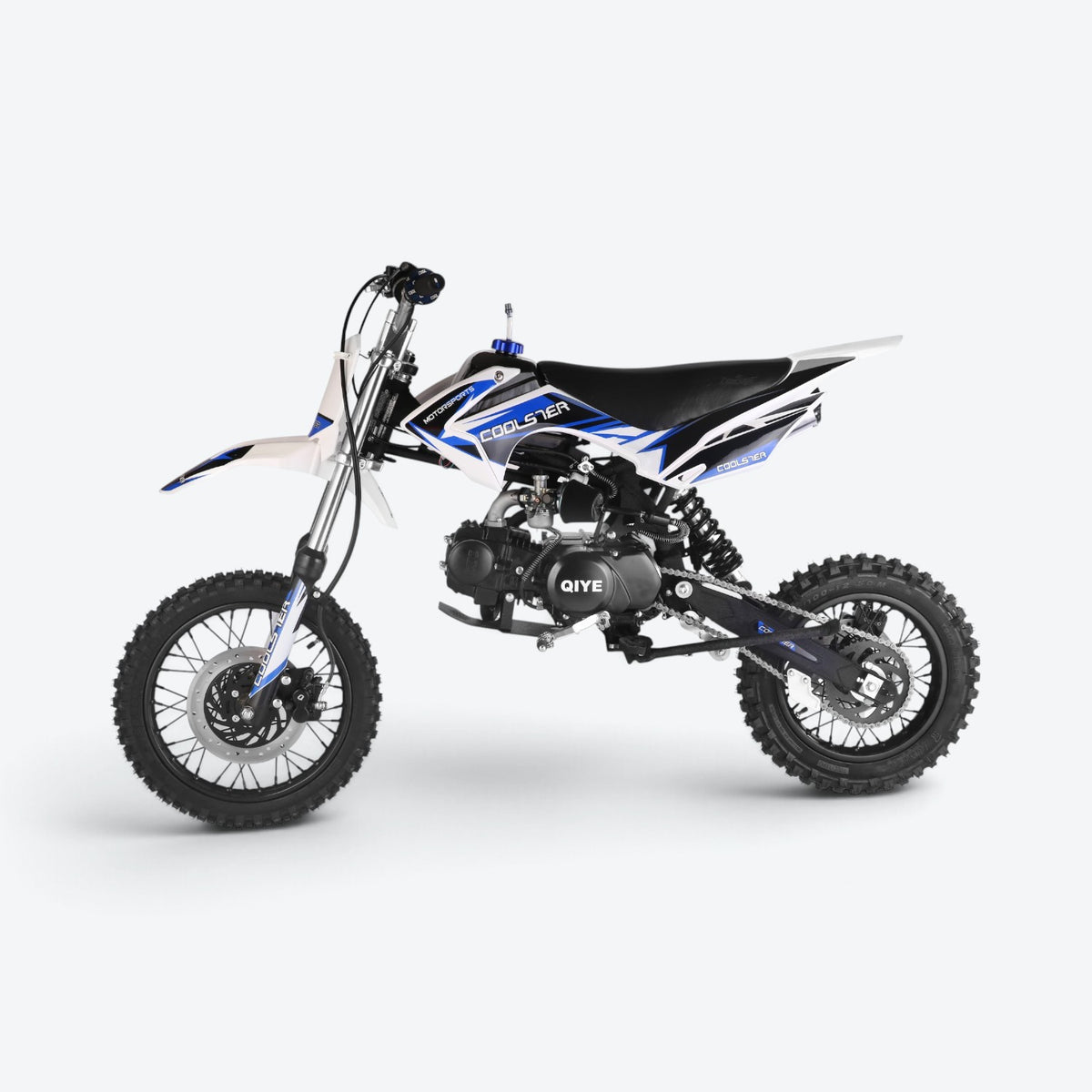 Coolster 125cc XR-125 Semi-Automatic Dirt Bike Blue Left View
