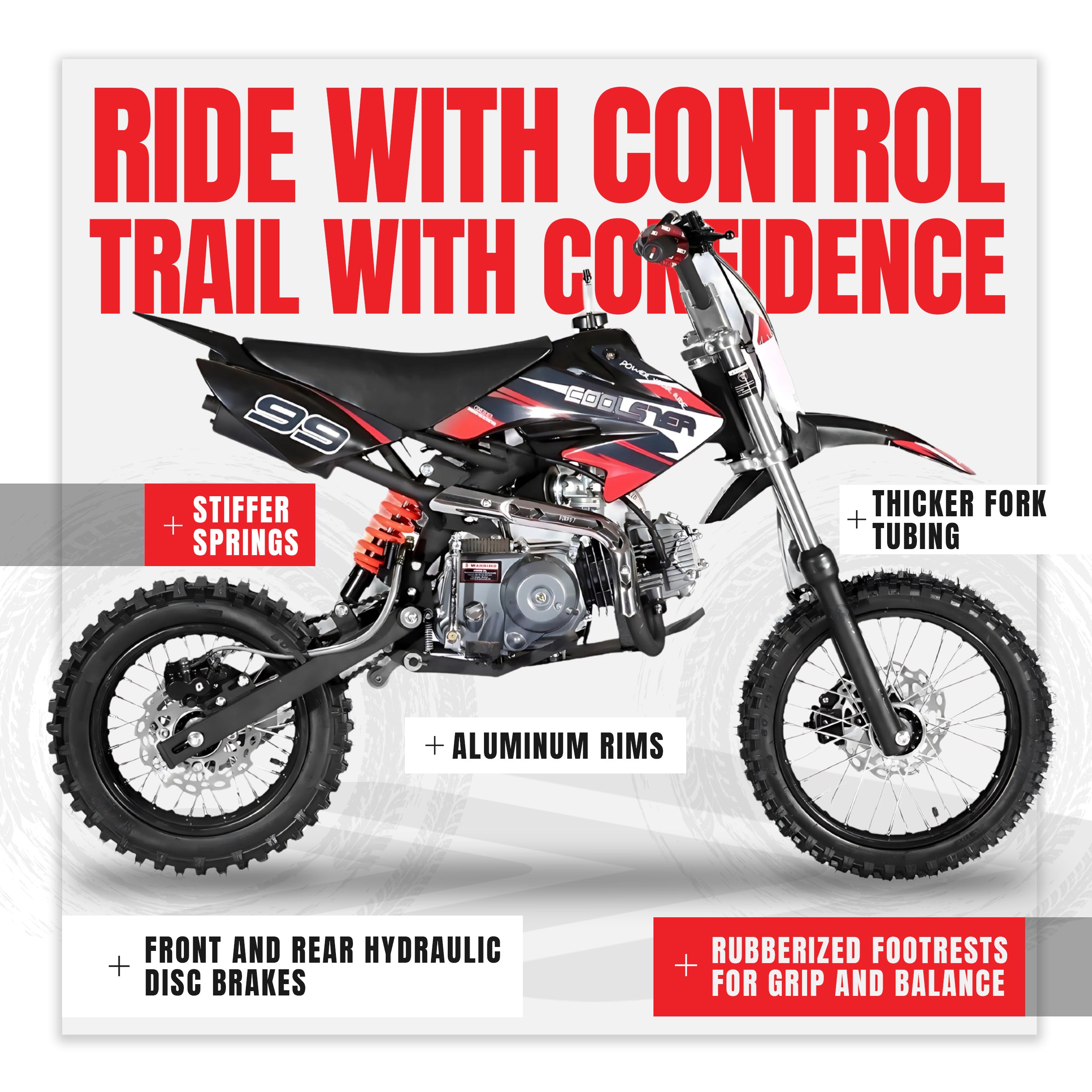 125cc Semi-Auto 3 Speed Gas Dirt Bike - Coolster 214S-2