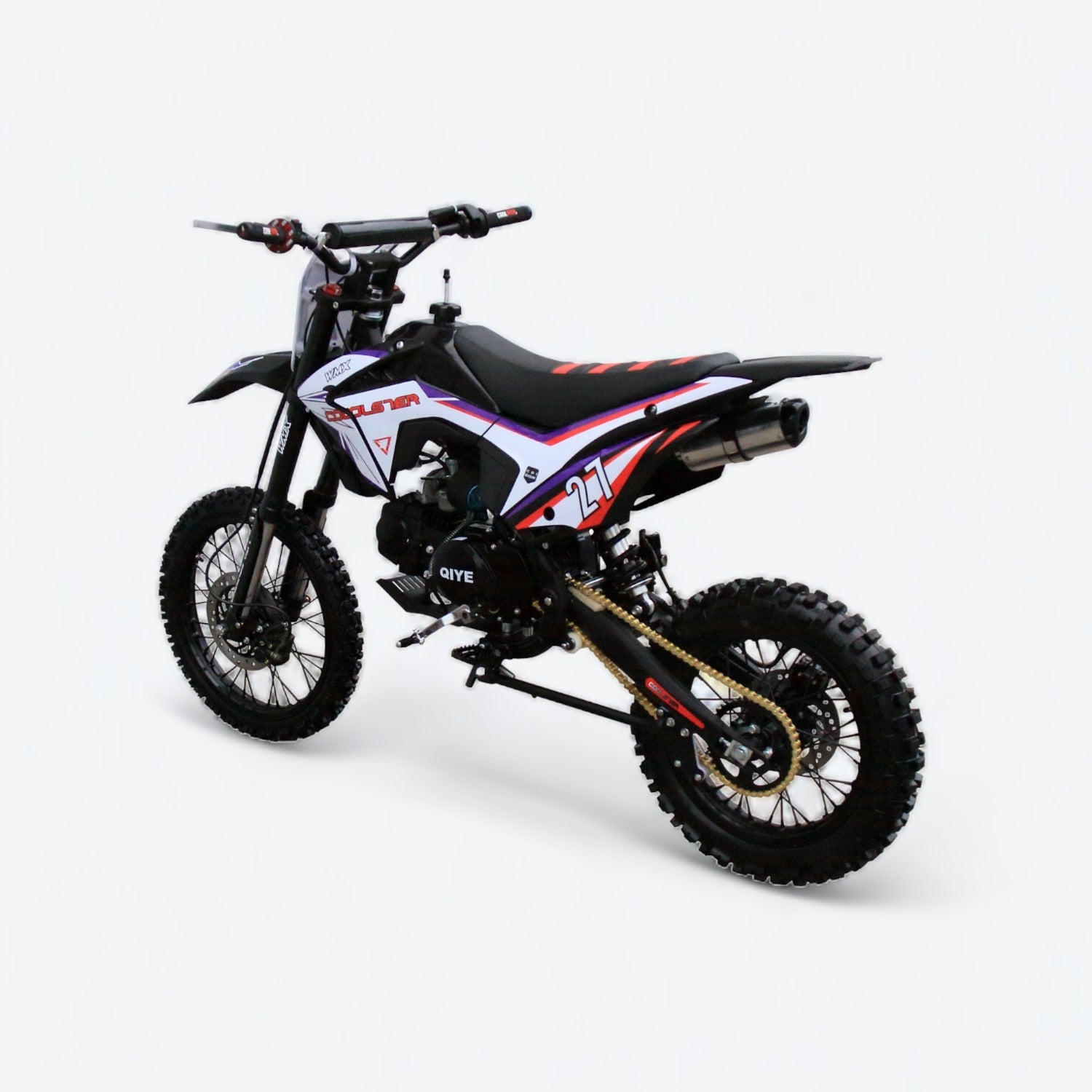 125cc Dirt Bike, 3 Speed Manual Gas Off-Road Motorcycle - Coolster M-125