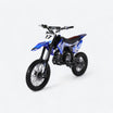 Coolster M-125 dirt bike blue side profile with sleek design