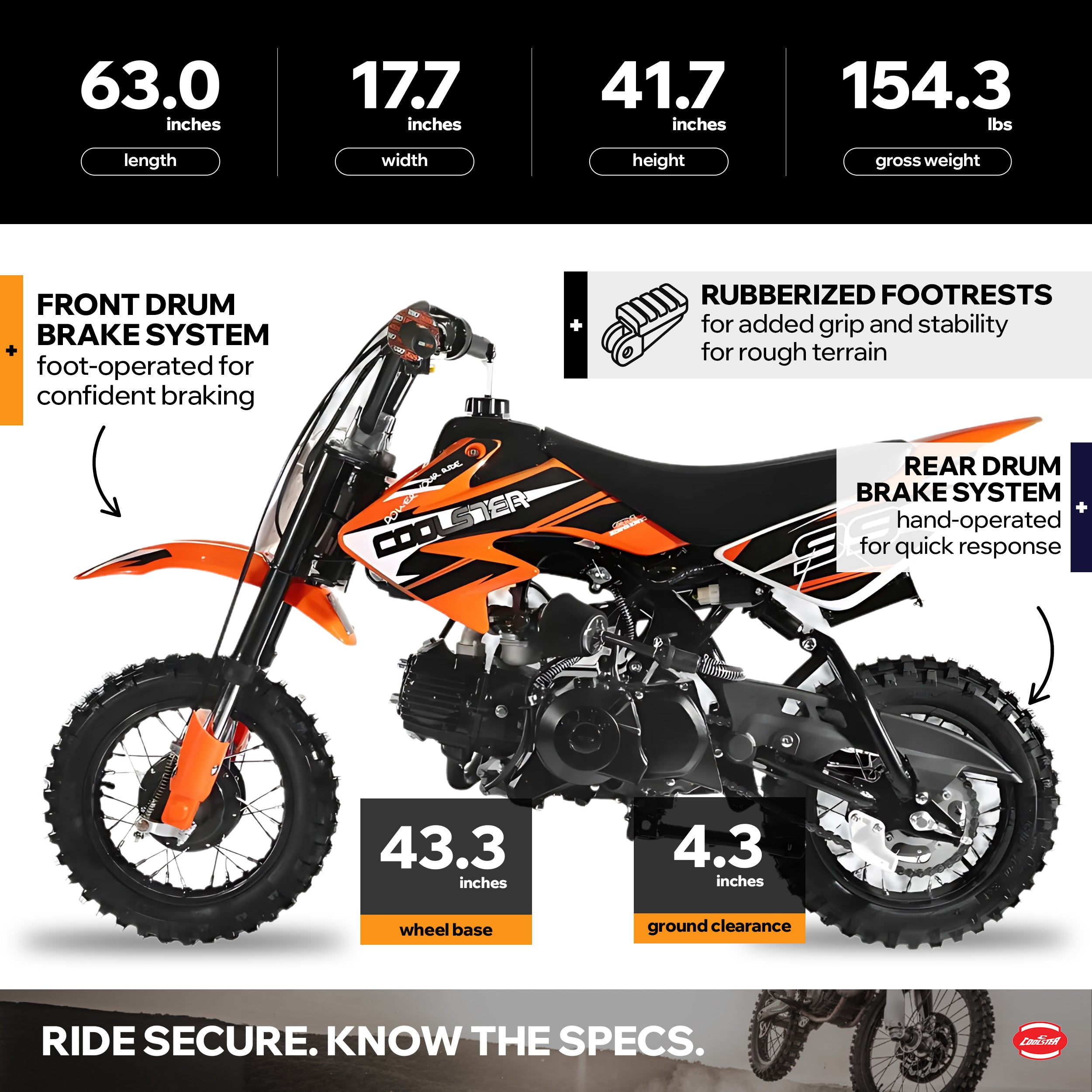 110cc Automatic Single Speed Off-Road Dirt Bike: Coolster QG-213A