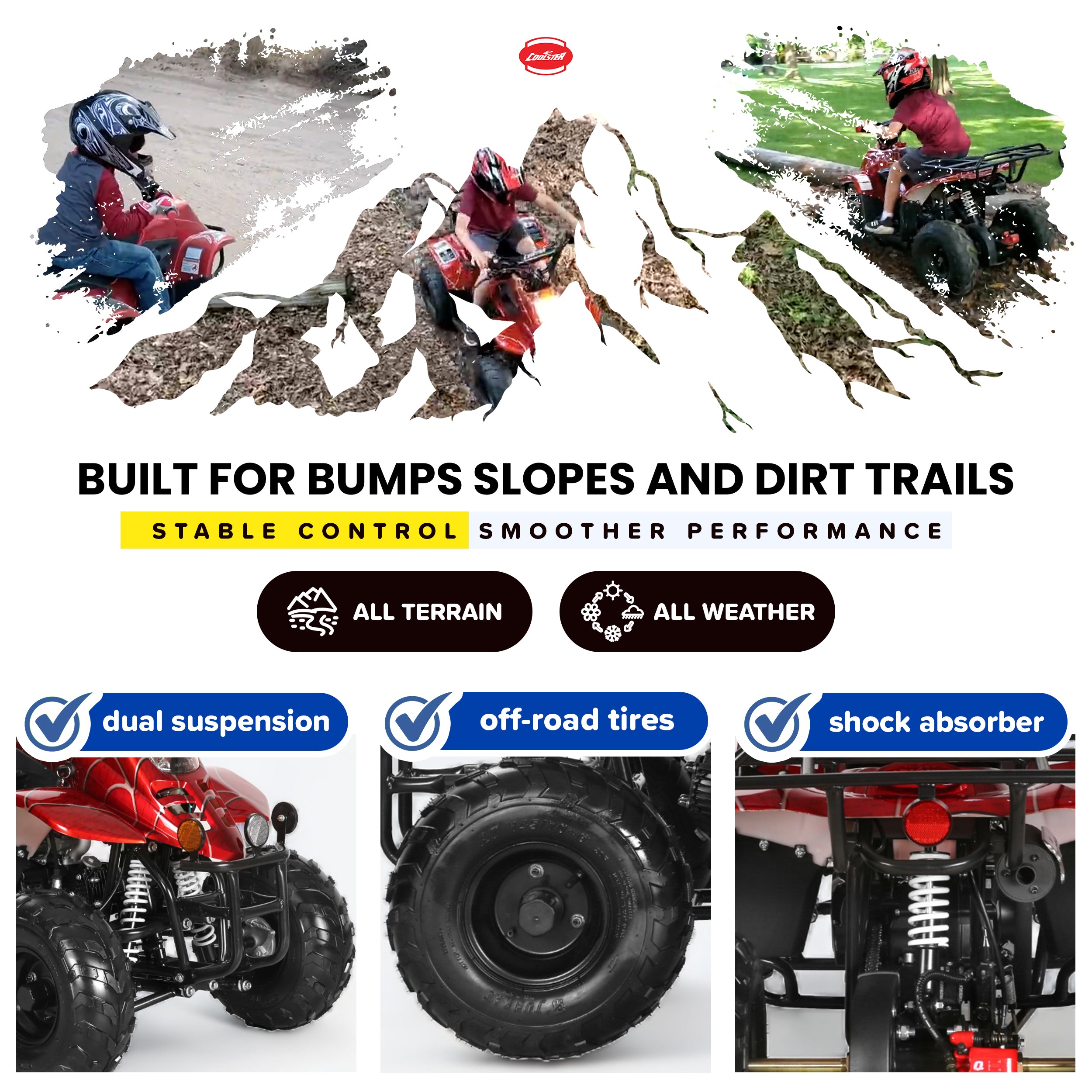 110cc Kids 4 Wheeler Quad - Coolster ATV-3050C
