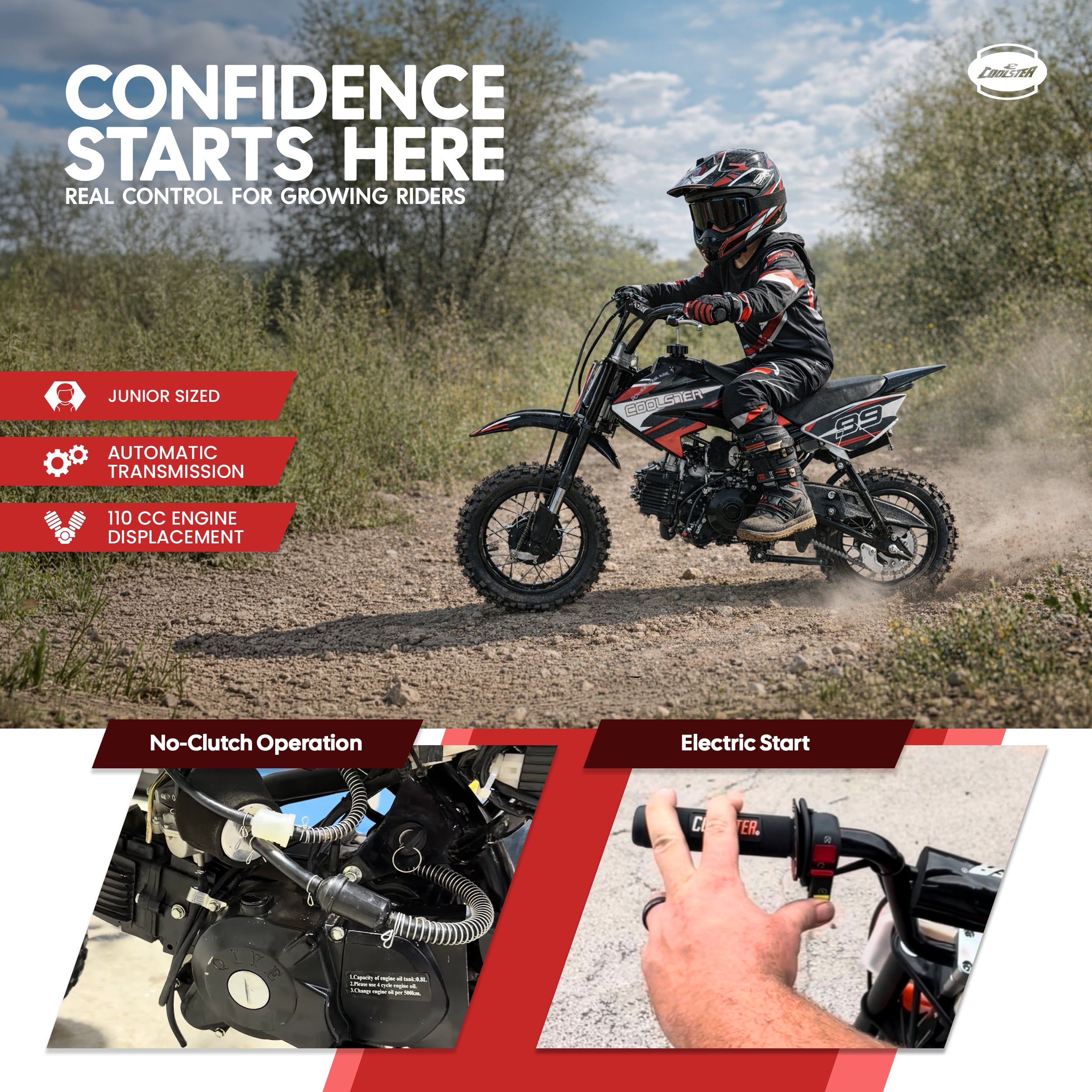 110cc Automatic Off-Road Dirt Bike - Coolster QG-213A