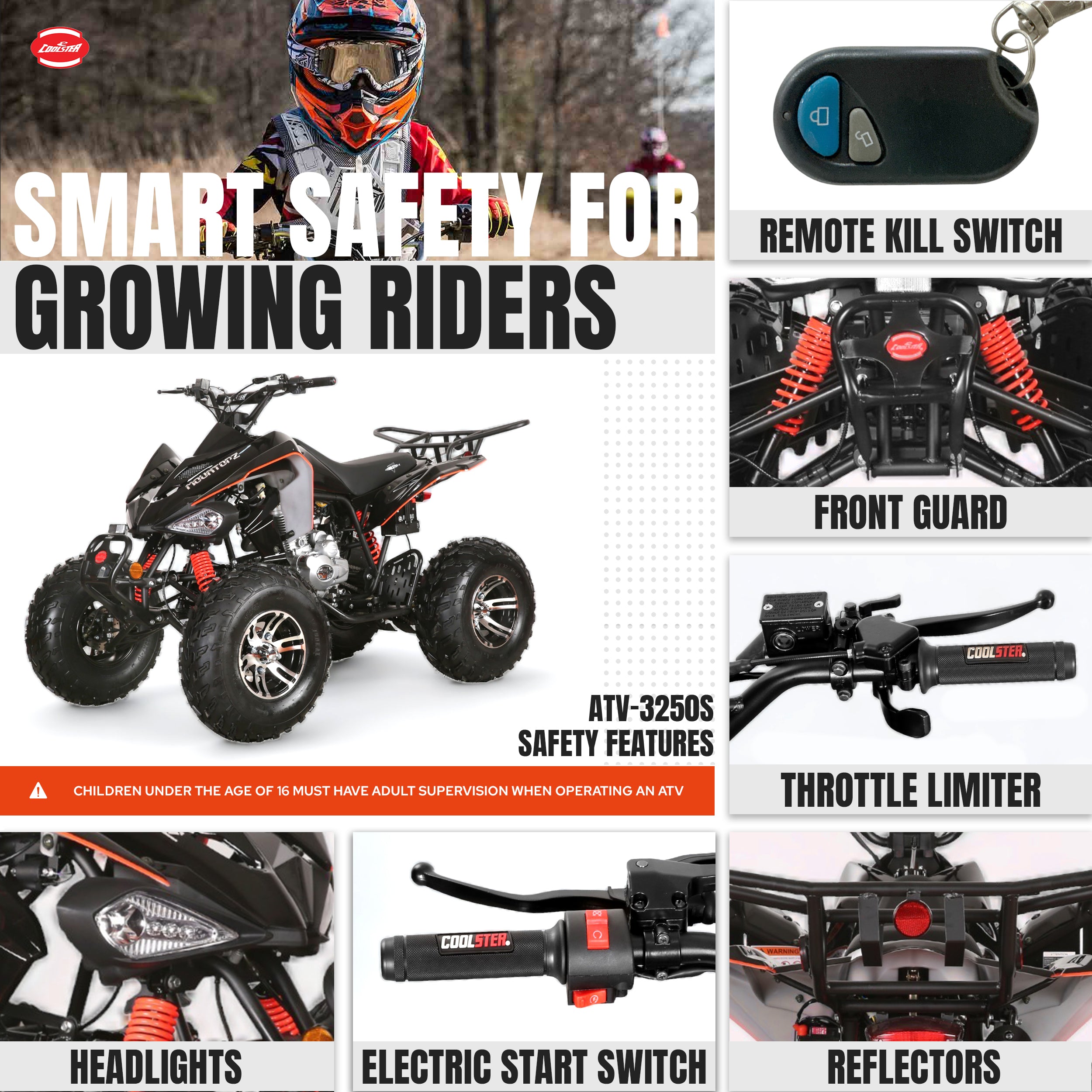 Coolster 200cc Manual Gas ATV Quad - ATV-3250S
