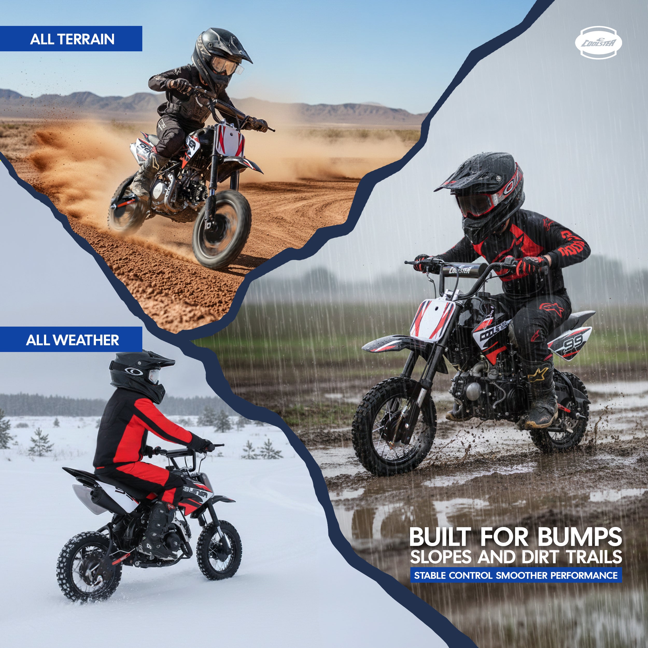 70cc Dirt Bike, Gas Powered For Kids, Teens, Adults - Coolster QG-210